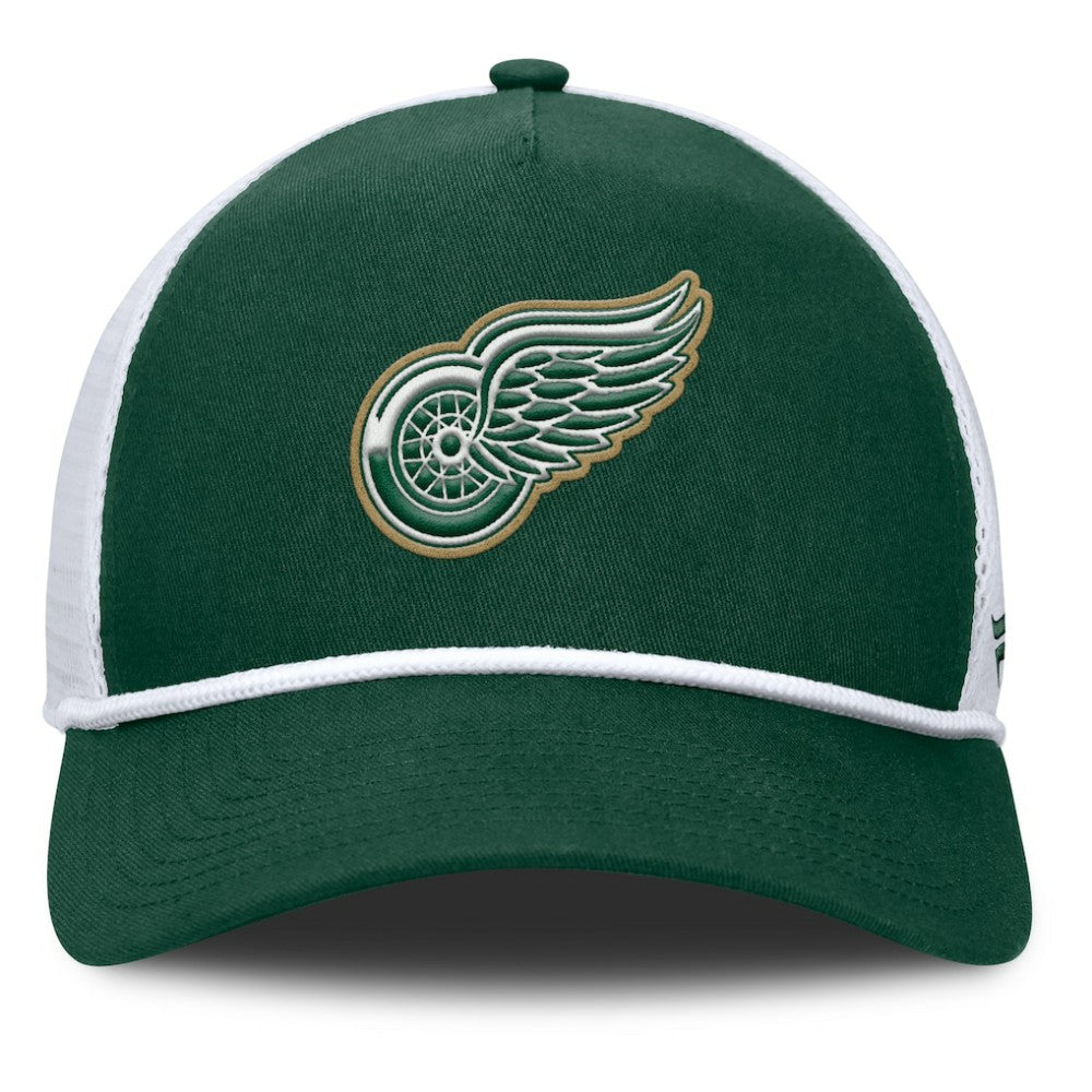 NHL Green/White Detroit Red Wings Fanatics Bermuda A-Frame Adjustable Hat