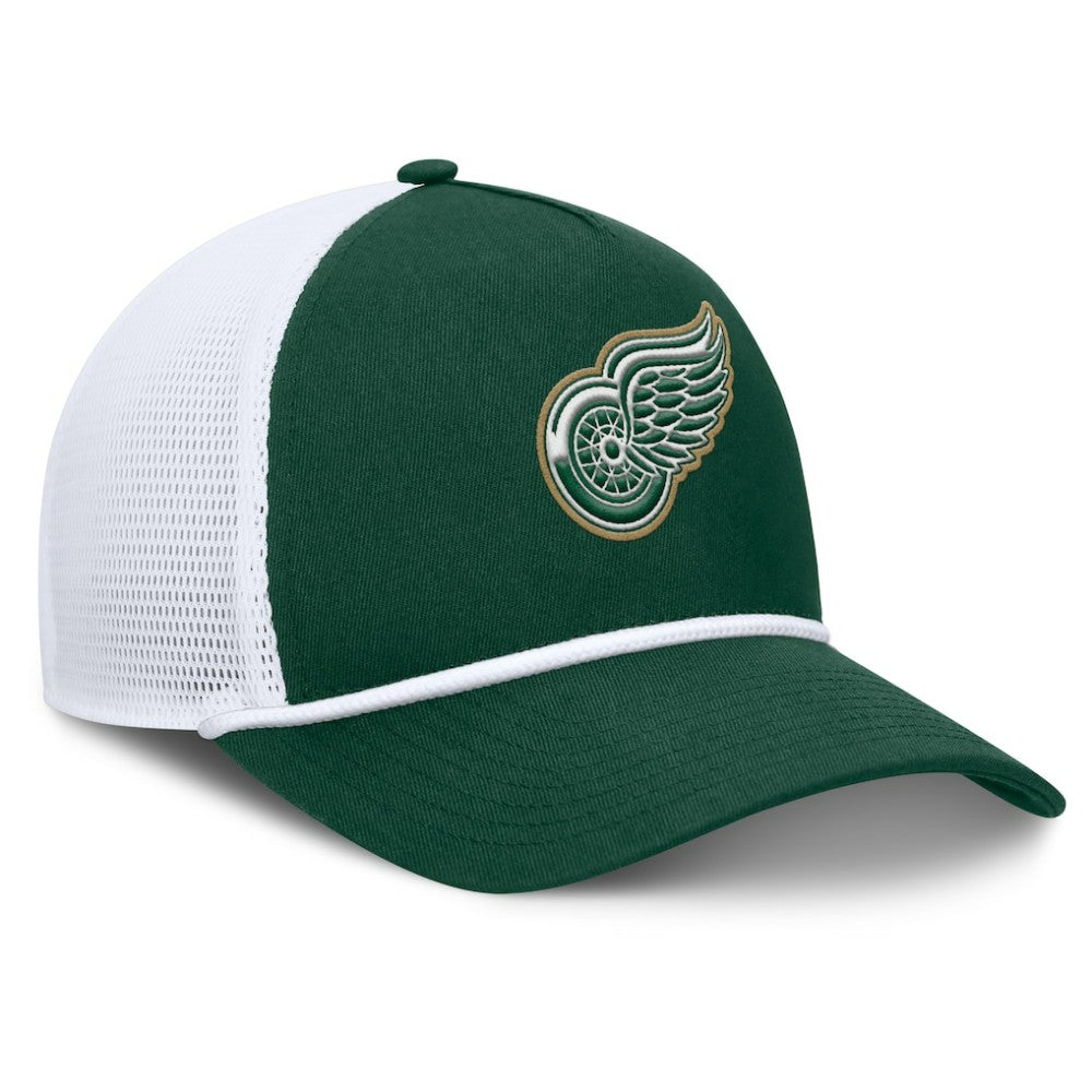 NHL Green/White Detroit Red Wings Fanatics Bermuda A-Frame Adjustable Hat