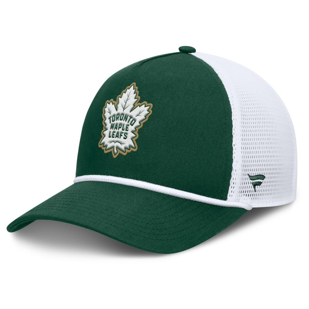NHL Green/White Toronto Maple Leafs Fanatics Bermuda A-Frame Adjustable Hat