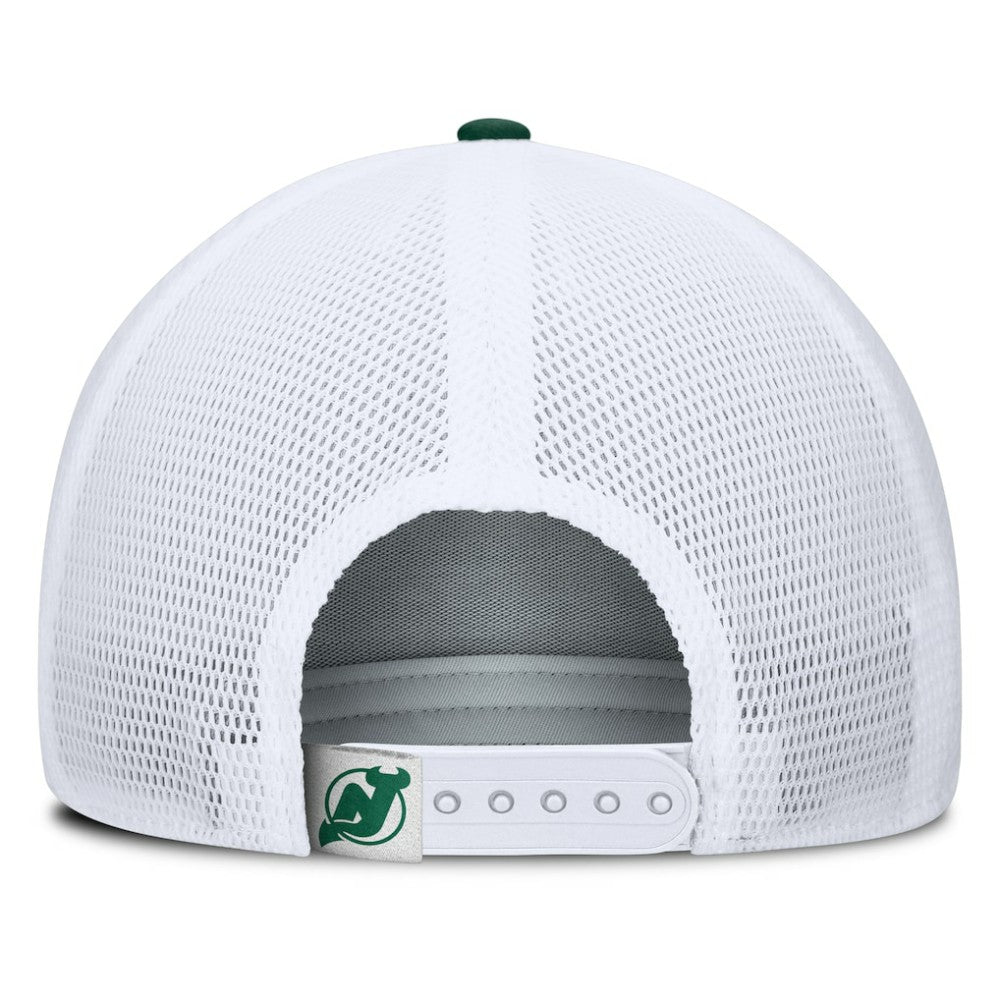 NHL Green/White New Jersey Devils Fanatics Bermuda A-Frame Adjustable Hat