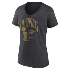 NBA Oklahoma City Thunder Women's 2025 NBA Finals Champions Double Dribble V-Neck T-Shirt