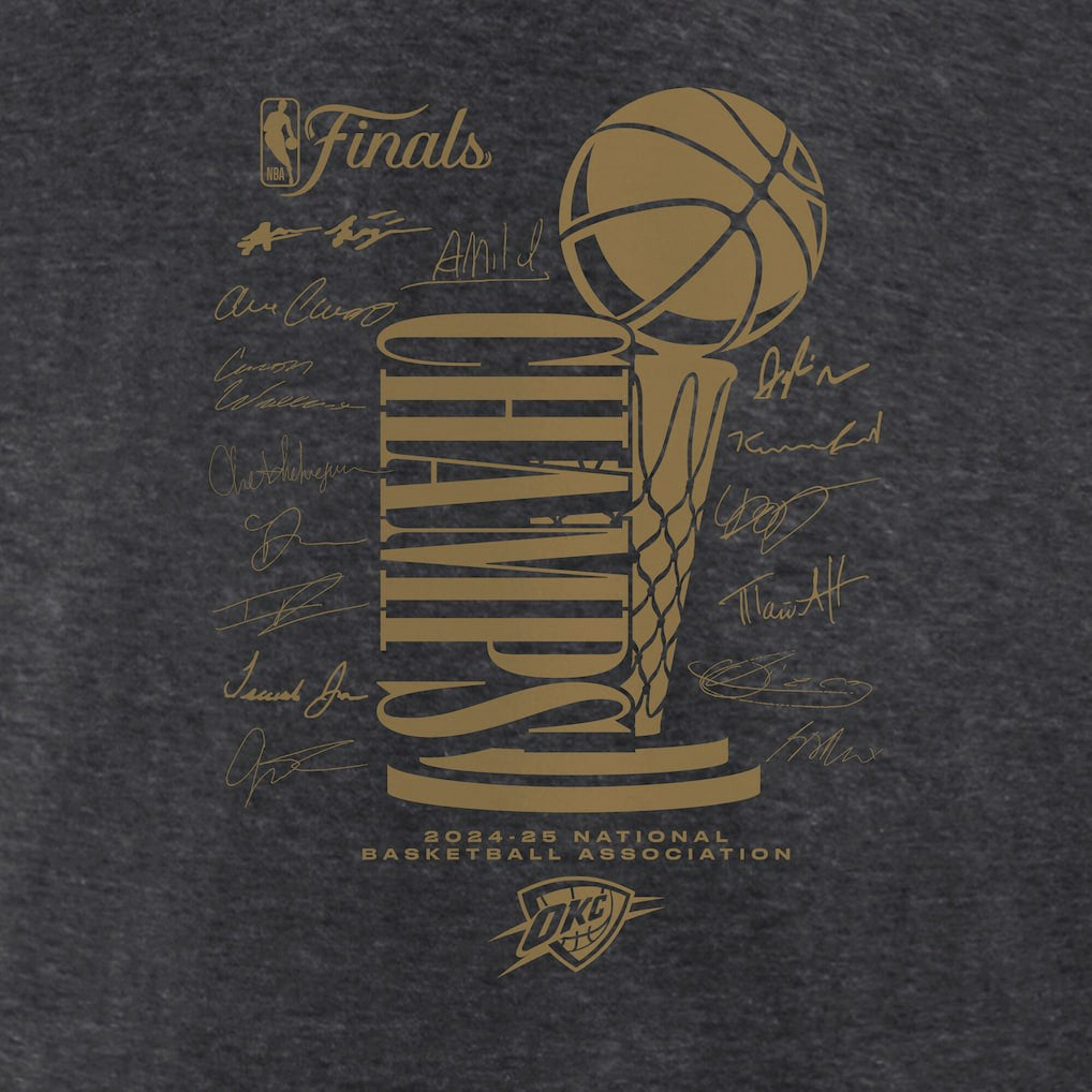NBA Oklahoma City Thunder Women's 2025 NBA Finals Champions Double Dribble V-Neck T-Shirt