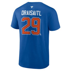 NHL Royal Leon Draisaitl Edmonton Oilers Fanatics Authentic Stack Name & Number T-Shirt