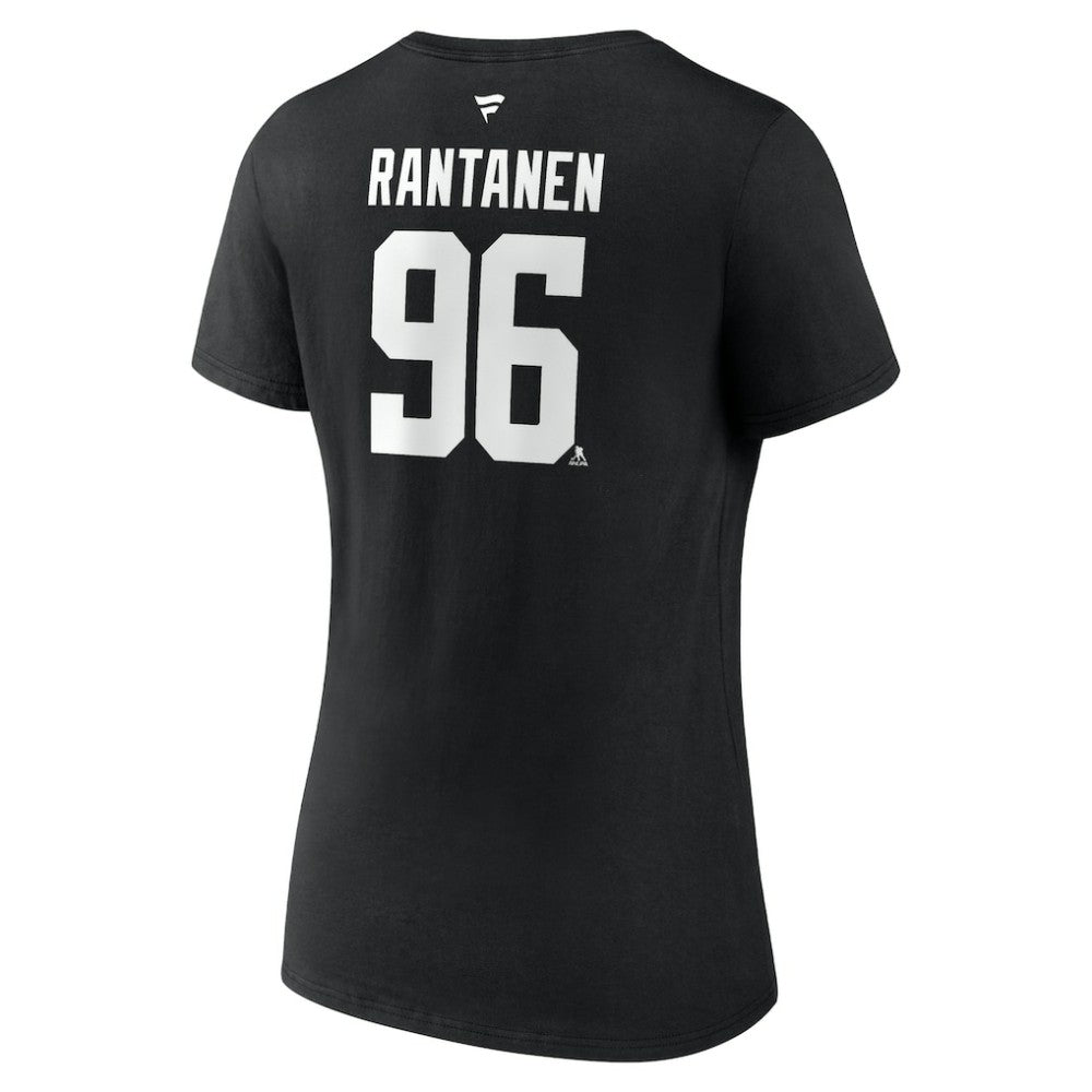 NHL Black Mikko Rantanen Dallas Stars Fanatics Women's Authentic Stack Name & Number V-Neck T-Shirt