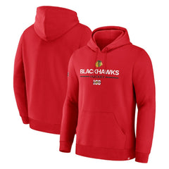NHL Red Chicago Blackhawks Fanatics Centennial Fleece Pullover Hoodie