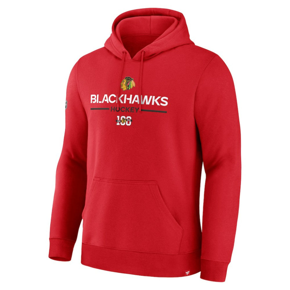 NHL Red Chicago Blackhawks Fanatics Centennial Fleece Pullover Hoodie
