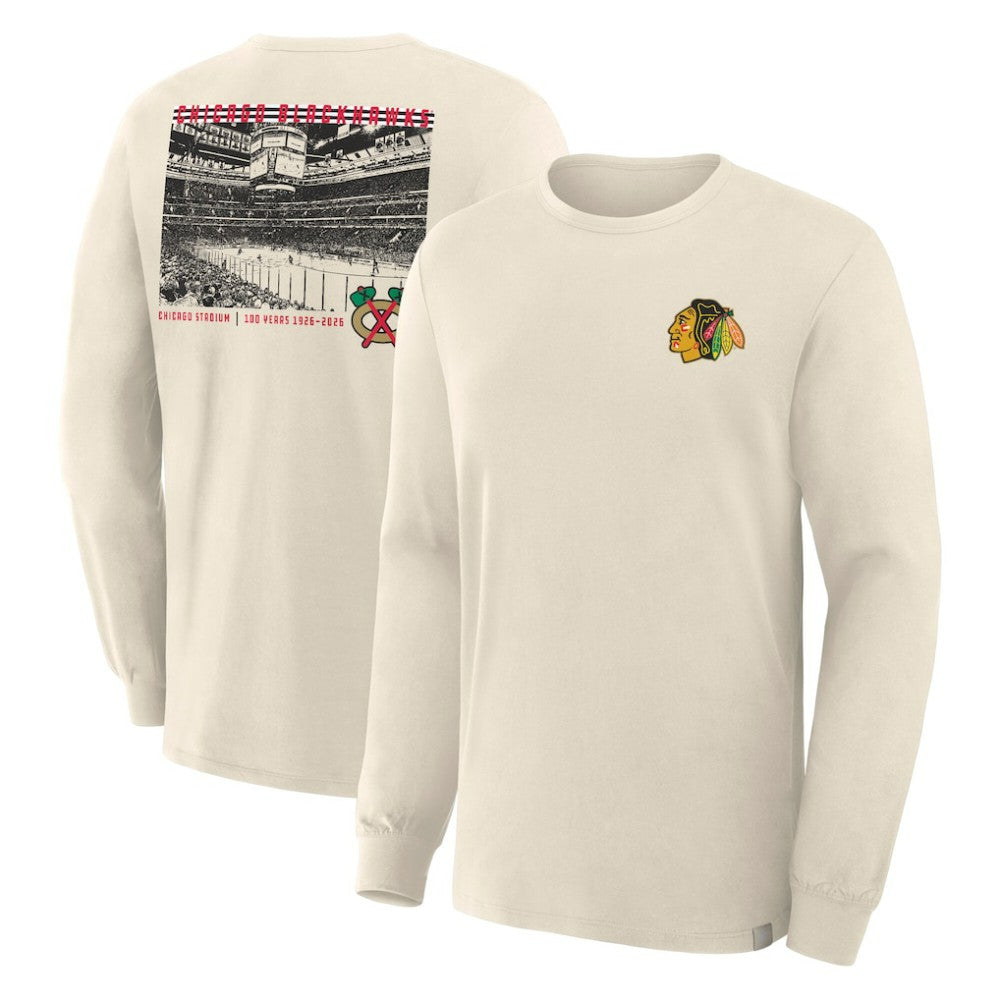 NHL Beige Chicago Blackhawks Fanatics Centennial Legacy Long Sleeve T-Shirt