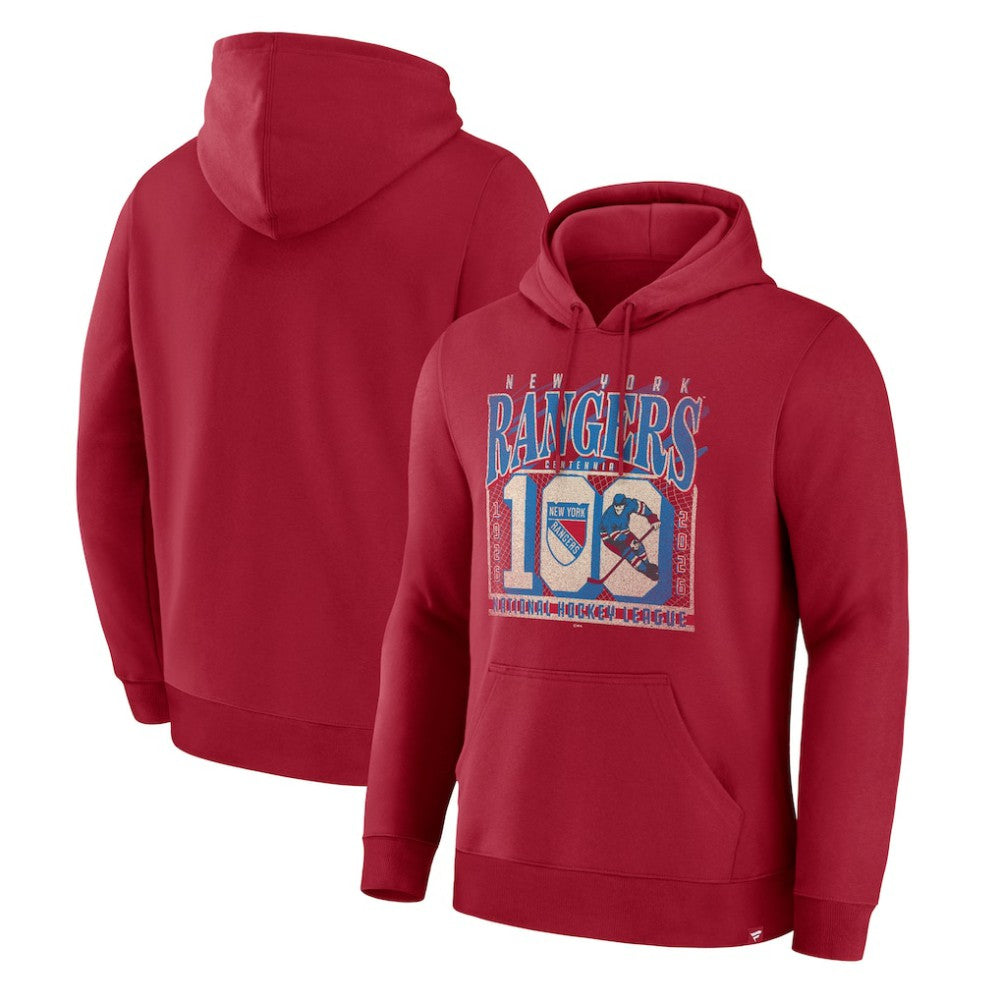 NHL Red New York Rangers Fanatics Centennial Fleece Hoodie