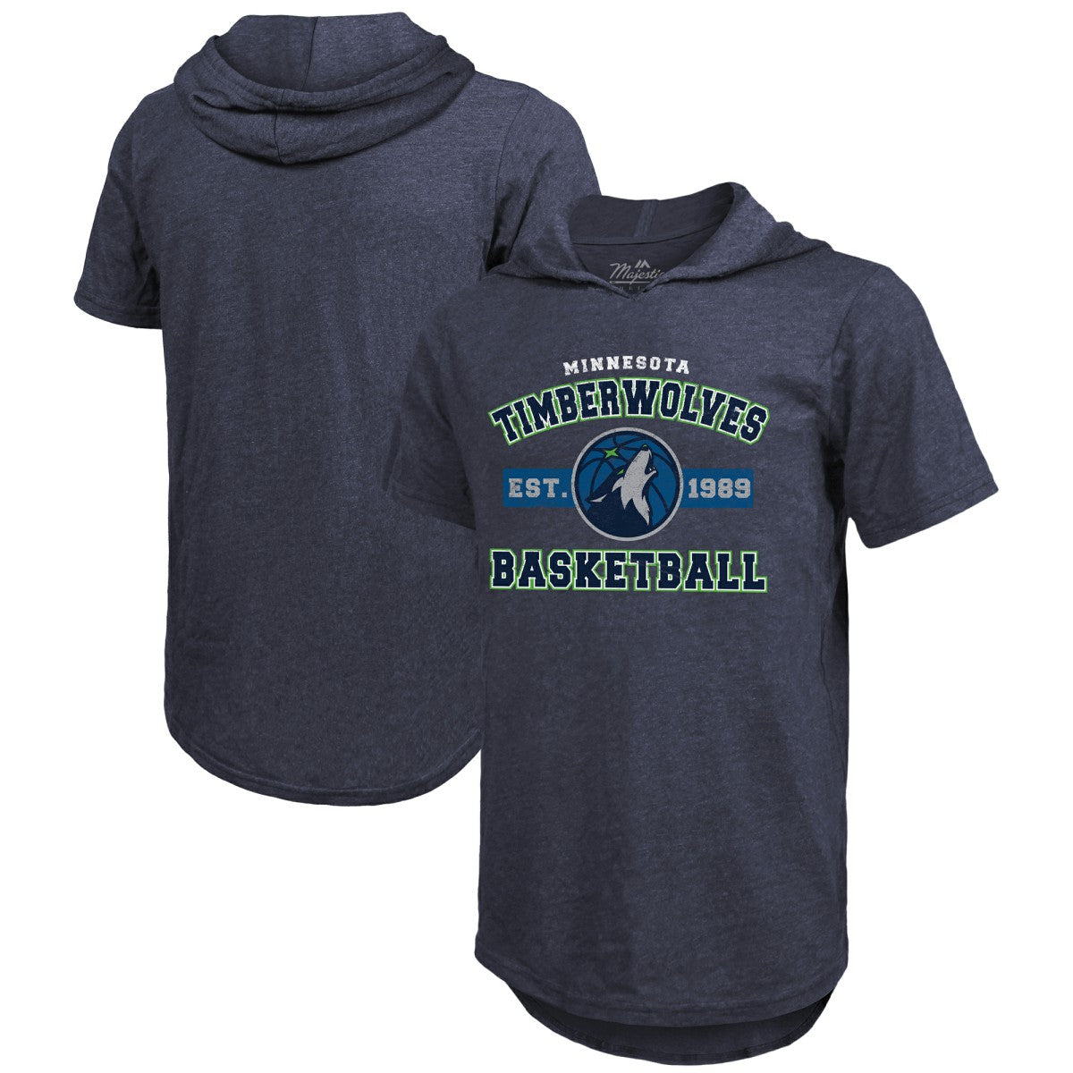NBA Minnesota Timberwolves Majestic Threads Tri-Blend Hoodie T-Shirt