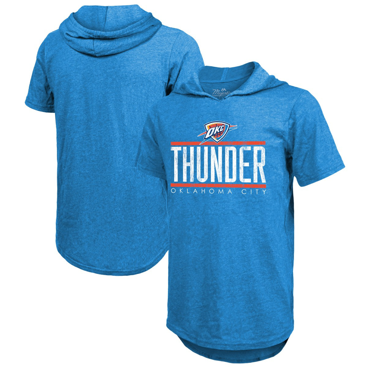 NBA Oklahoma City Thunder Majestic Threads Tri-Blend Hoodie T-Shirt