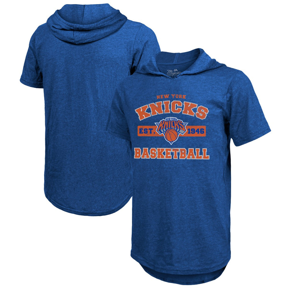 NBA New York Knicks Majestic Threads Tri-Blend Hoodie T-Shirt
