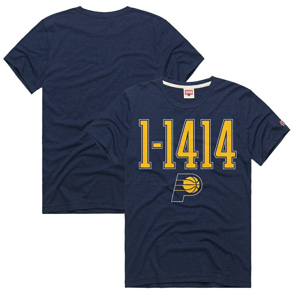 NBA Indiana Pacers Homage Unisex The "1-1414" Comeback Record Tri-Blend T-Shirt