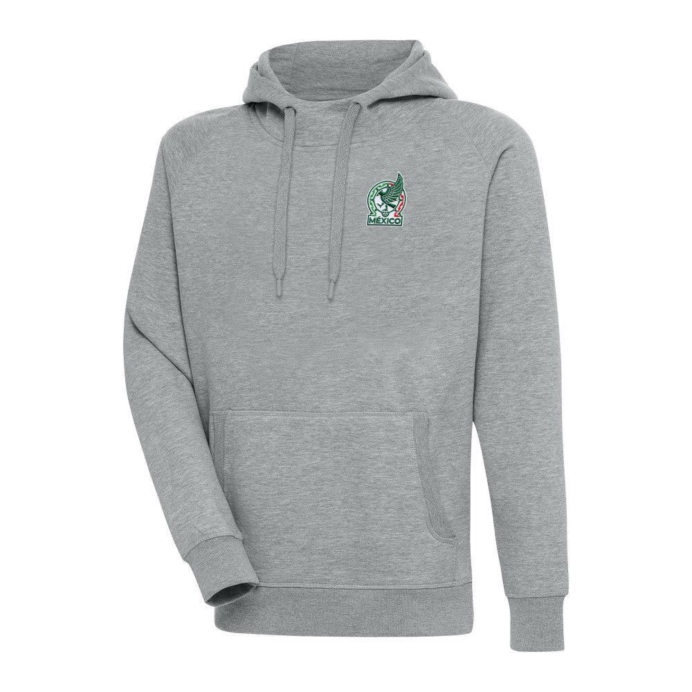 Mexico National Team Antigua Takeover Pullover Hoodie -  Heather Gray