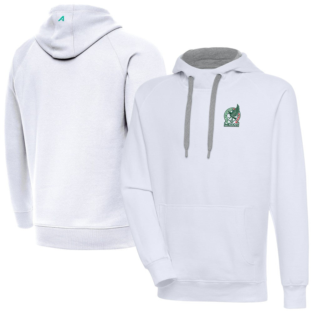 Mexico National Team Antigua Takeover Pullover Hoodie -  White