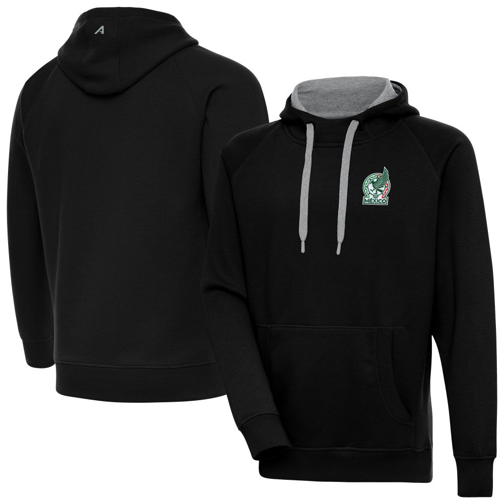 Mexico National Team Antigua Takeover Pullover Hoodie -  Black