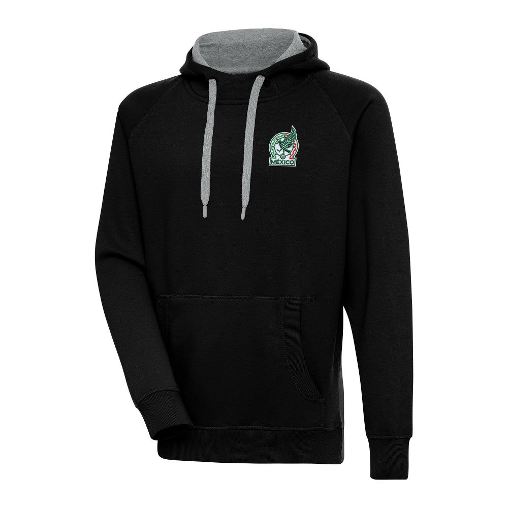 Mexico National Team Antigua Takeover Pullover Hoodie -  Black