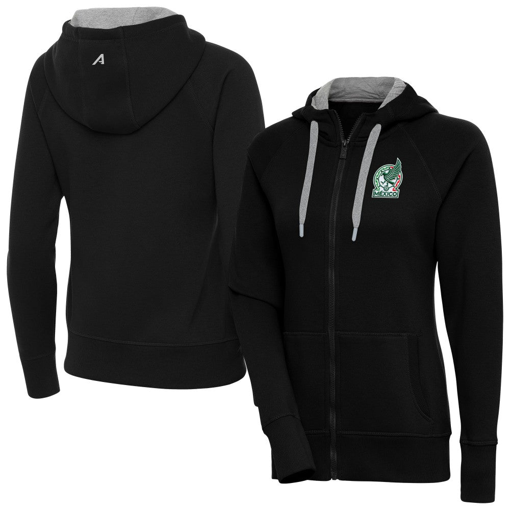 Mexico National Team Antigua Women's Takeover Full-Zip Hoodie -  Black