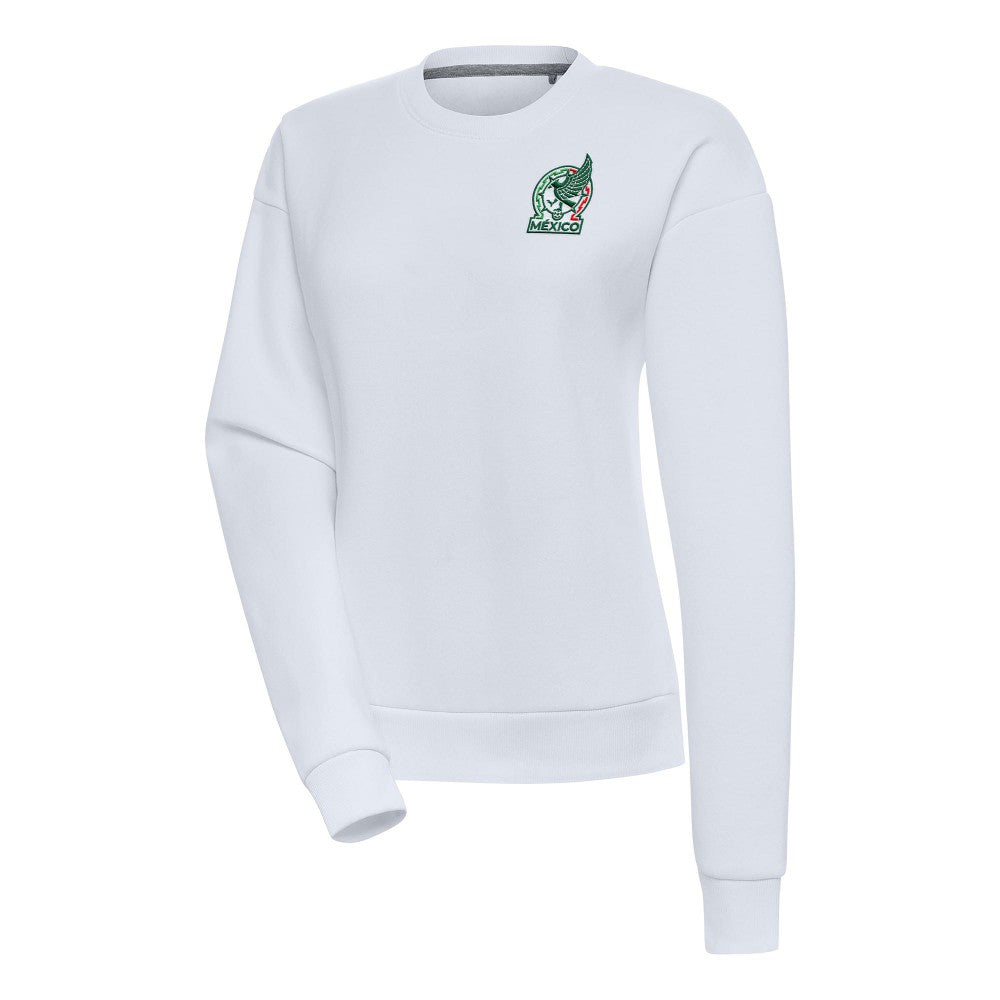 Mexico National Team Antigua Women's Takeover Pullover Sweatshirt -  White