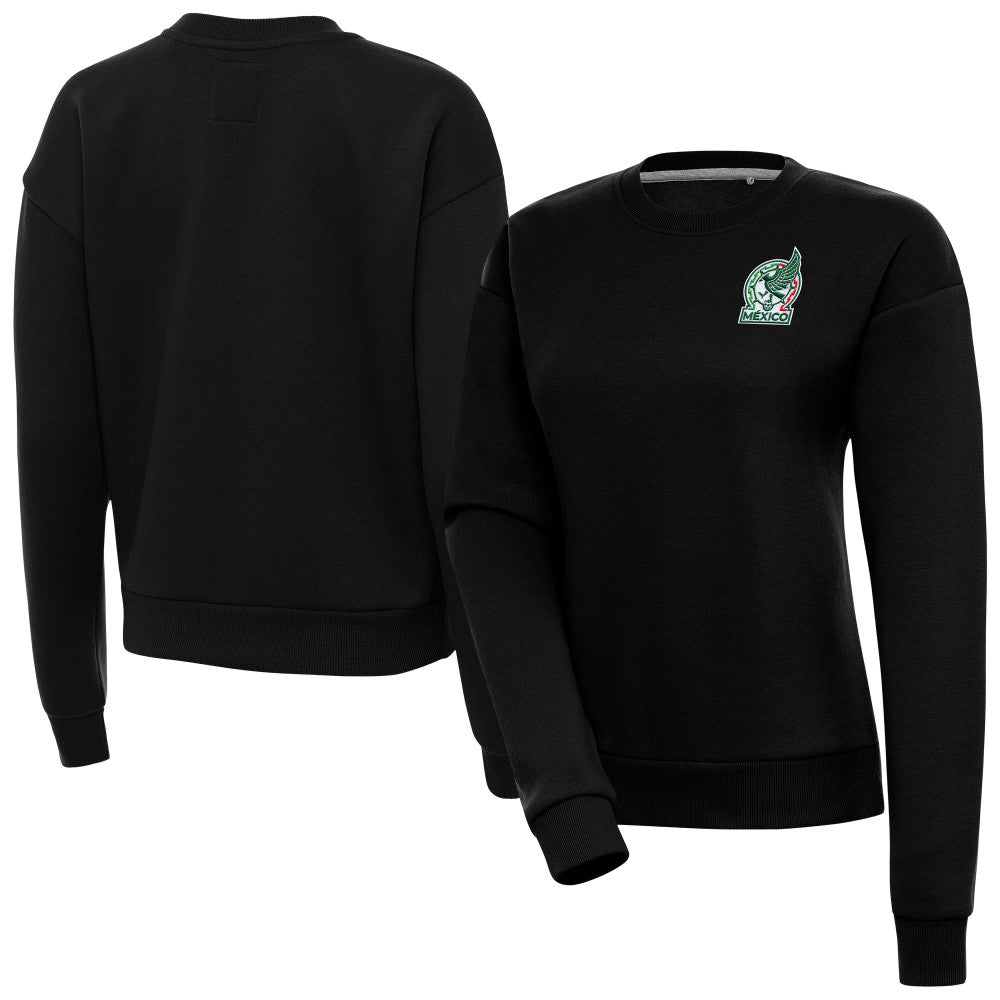 Mexico National Team Antigua Women's Takeover Pullover Sweatshirt -  Black