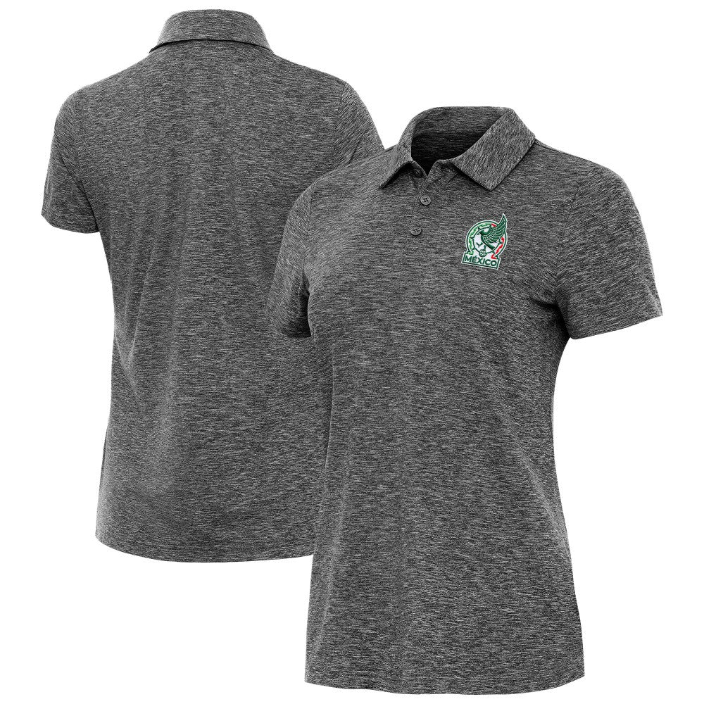 Mexico National Team Antigua Women's Triple Shot Polo -  Heather Black