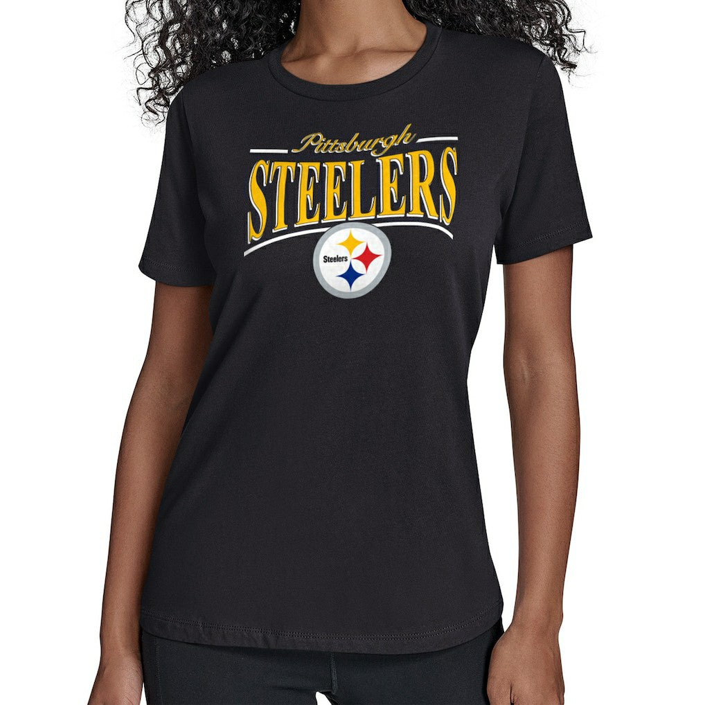Starter Women's Arch Stripe T-Shirt - Pittsburgh Steelers