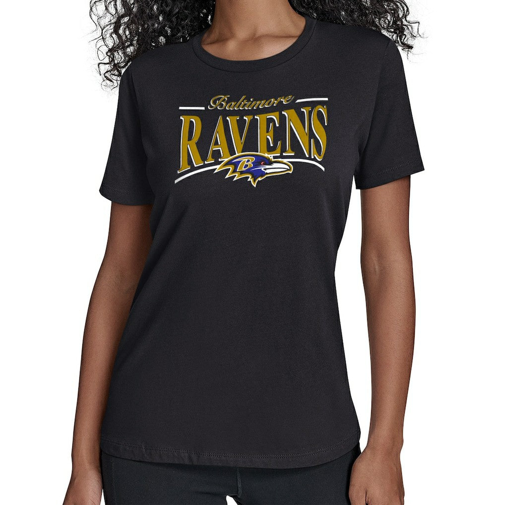 Starter Women's Arch Stripe T-Shirt - Baltimore Ravens