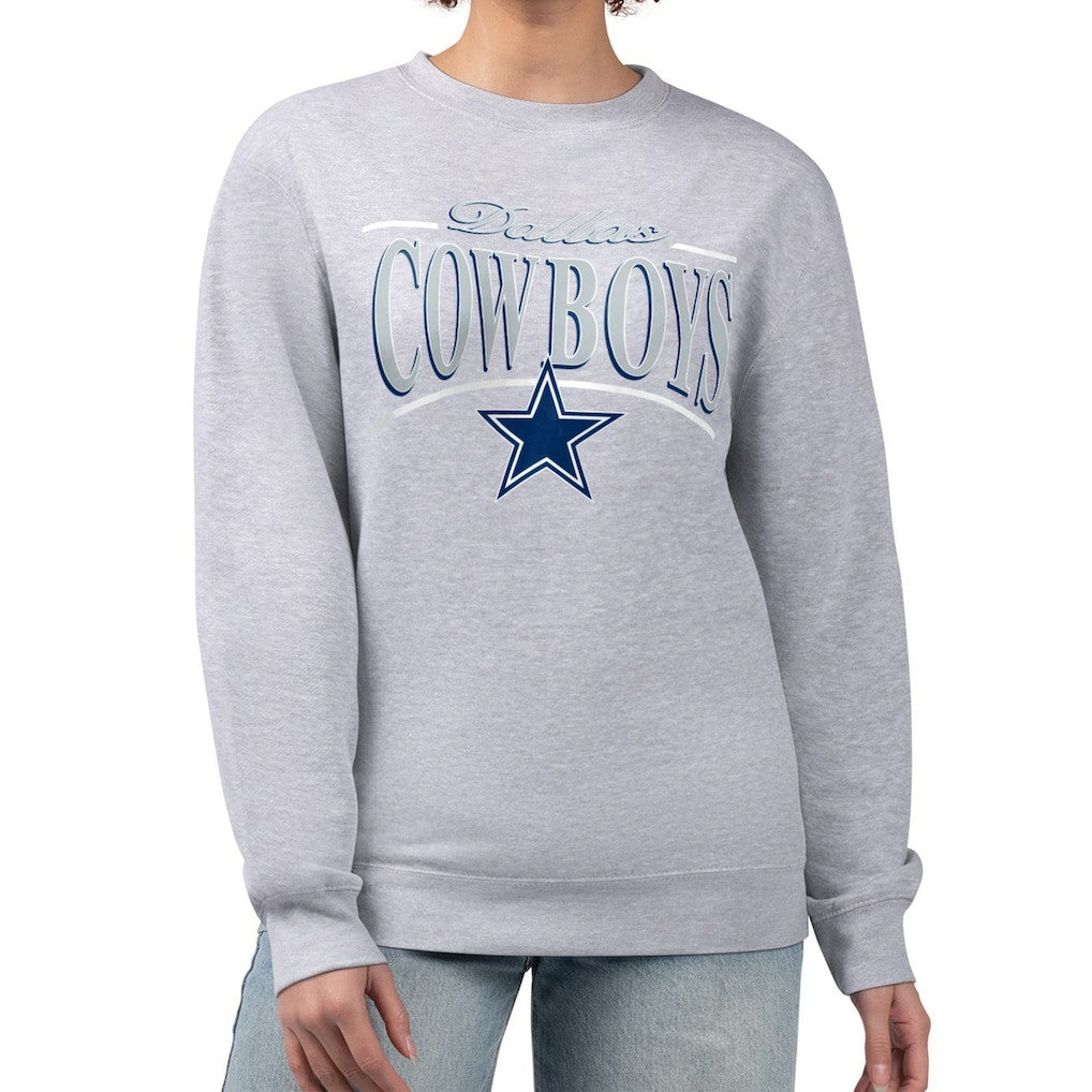 Starter Women's Arch Stripe Fleece Pullover Sweatshirt - Dallas Cowboys