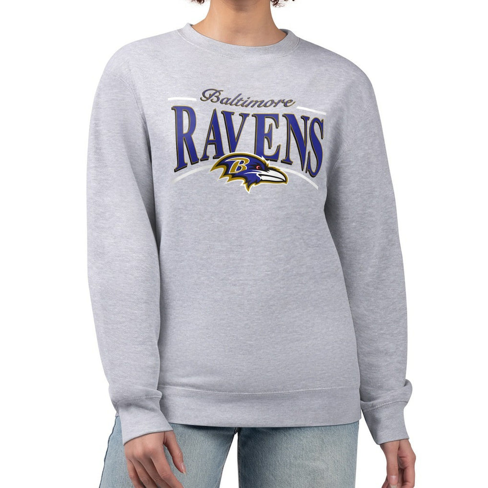 Starter Women's Arch Stripe Fleece Pullover Sweatshirt - Baltimore Ravens