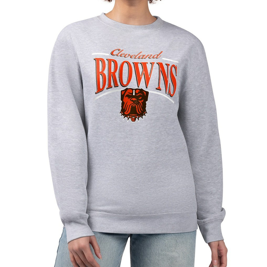 Starter Women's Arch Stripe Fleece Pullover Sweatshirt - Cleveland Browns