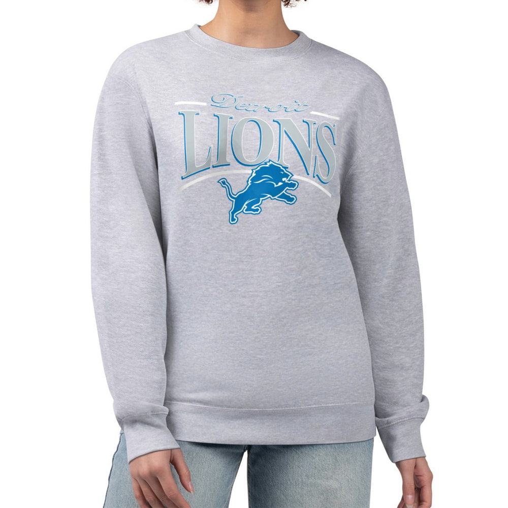 Starter Women's Arch Stripe Fleece Pullover Sweatshirt - Detroit Lions