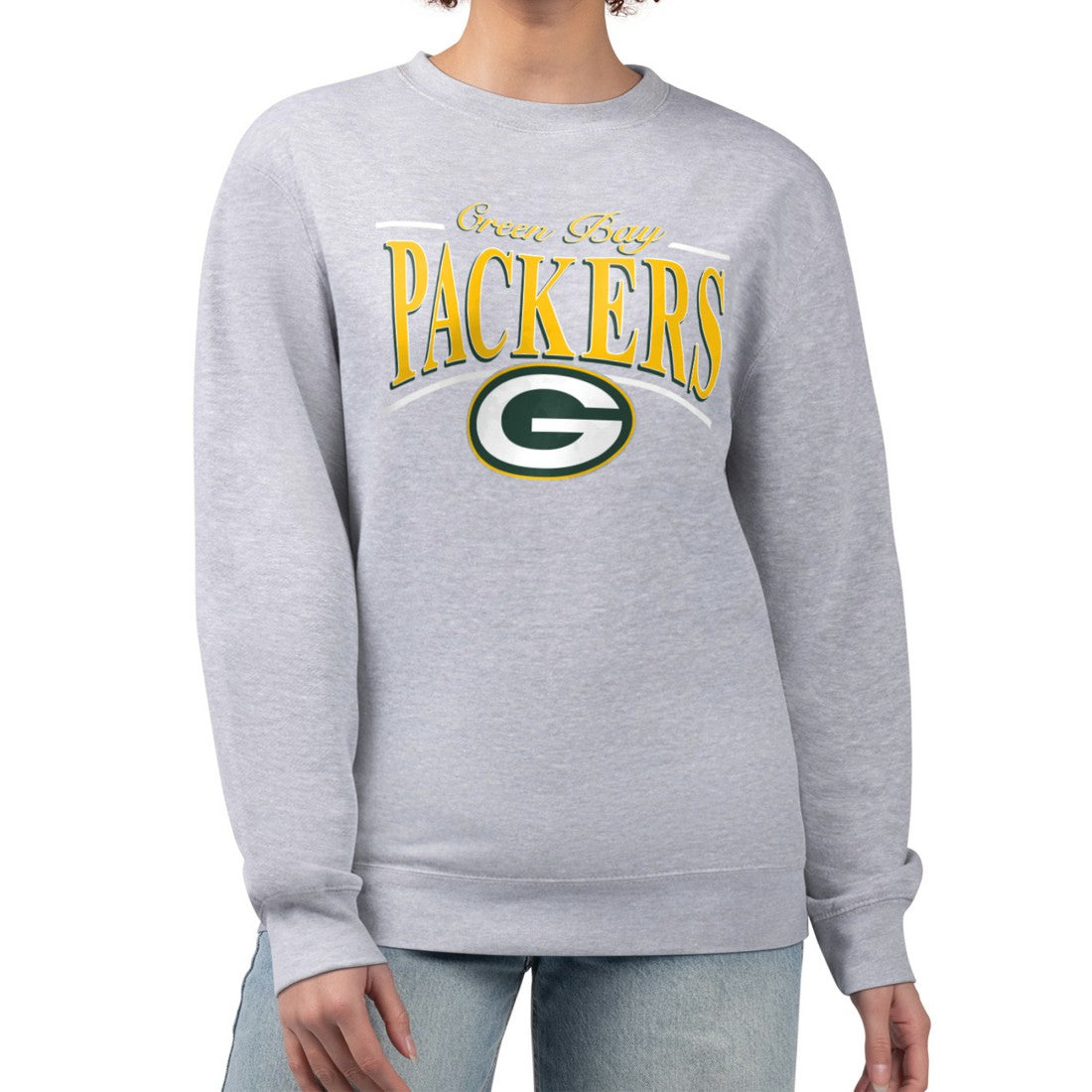Starter Women's Arch Stripe Fleece Pullover Sweatshirt - Green Bay Packers