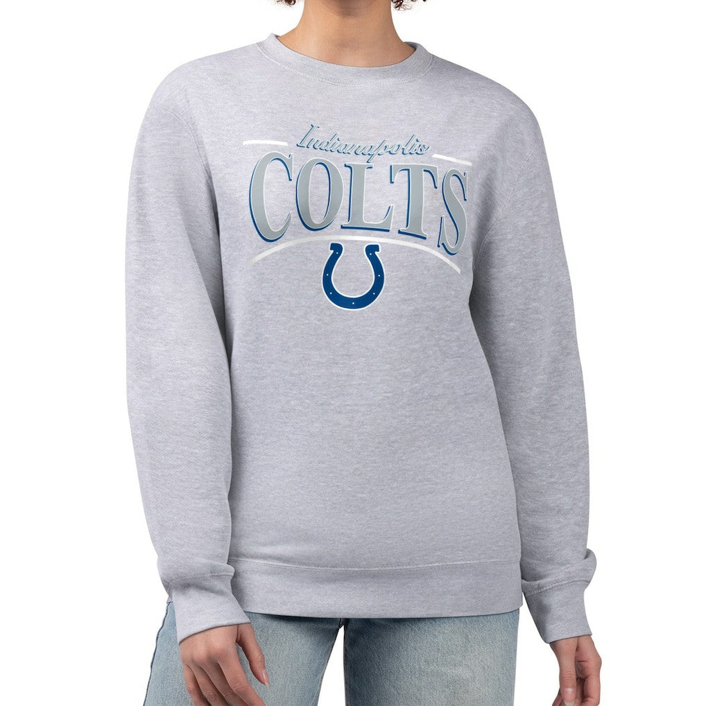 Starter Women's Arch Stripe Fleece Pullover Sweatshirt - Indianapolis Colts
