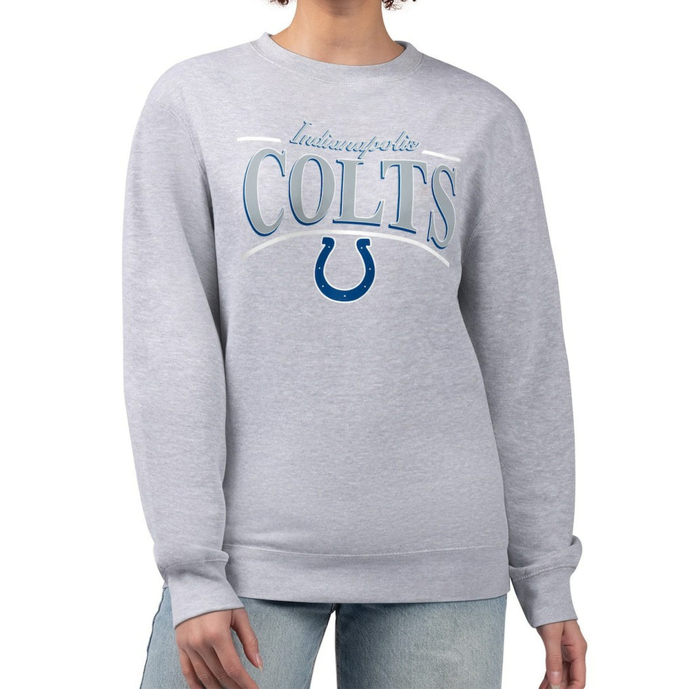 Starter Women's Arch Stripe Fleece Pullover Sweatshirt - Indianapolis Colts