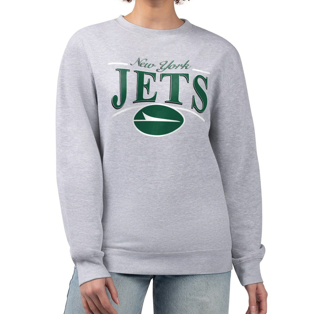 Starter Women's Arch Stripe Fleece Pullover Sweatshirt - New York Jets