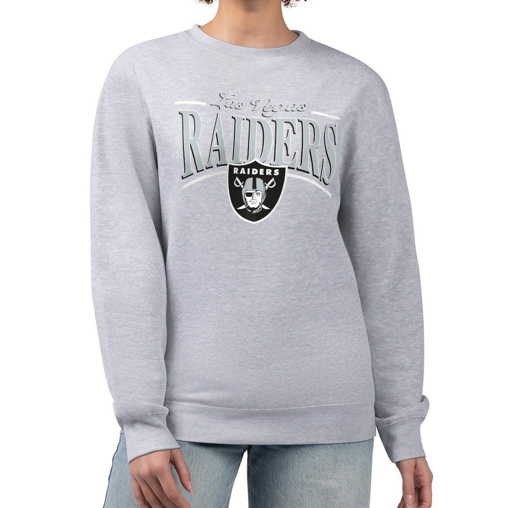 Starter Women's Arch Stripe Fleece Pullover Sweatshirt - Las Vegas Raiders