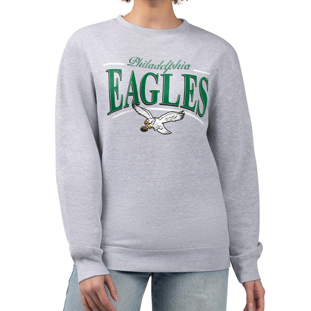 Starter Women's Throwback Arch Stripe Fleece Pullover Sweatshirt - Philadelphia Eagles