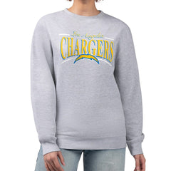 Starter Women's Arch Stripe Fleece Pullover Sweatshirt - Los Angeles Chargers