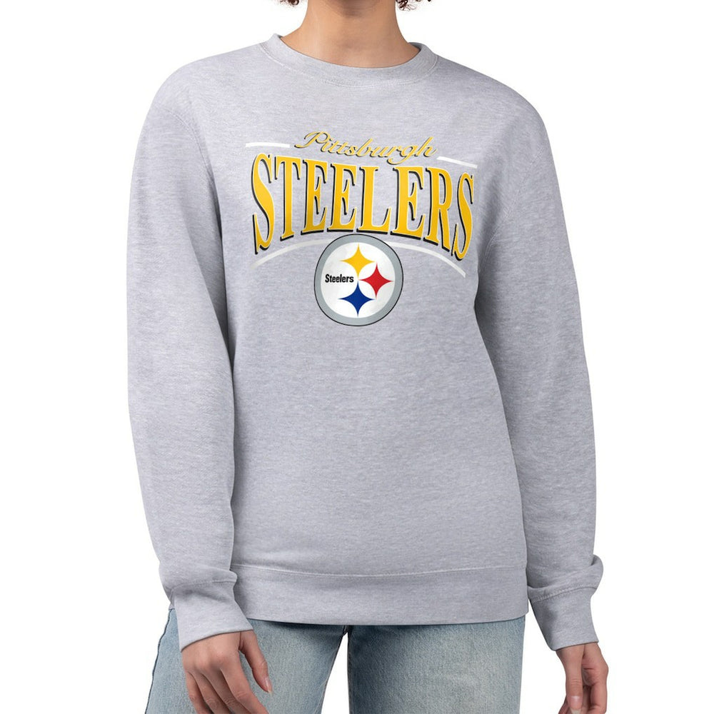 Starter Women's Arch Stripe Fleece Pullover Sweatshirt - Pittsburgh Steelers