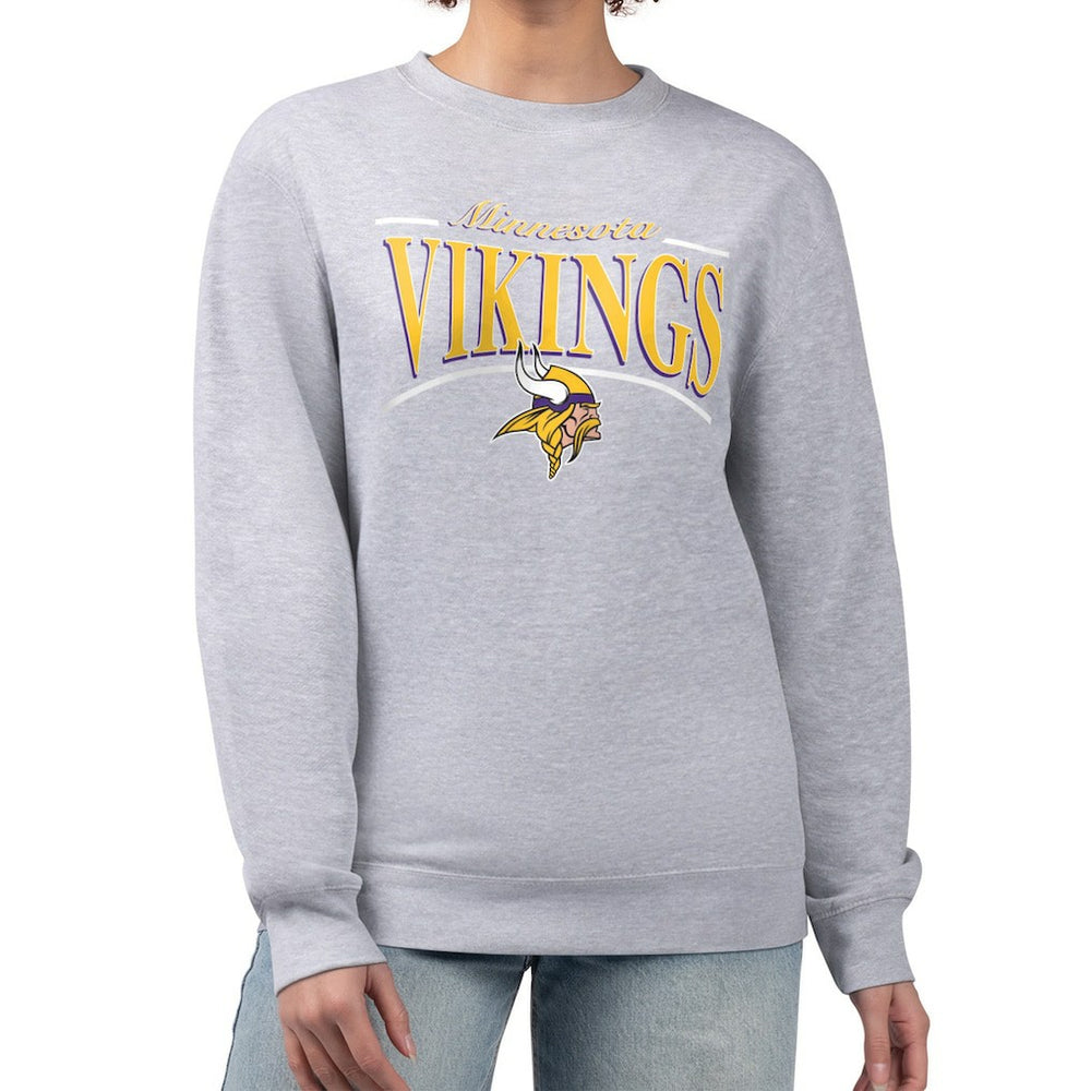 Starter Women's Arch Stripe Fleece Pullover Sweatshirt - Minnesota Vikings