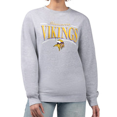 Starter Women's Arch Stripe Fleece Pullover Sweatshirt - Minnesota Vikings