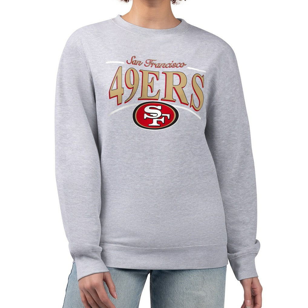 Starter Women's Arch Stripe Fleece Pullover Sweatshirt - San Francisco 49ers