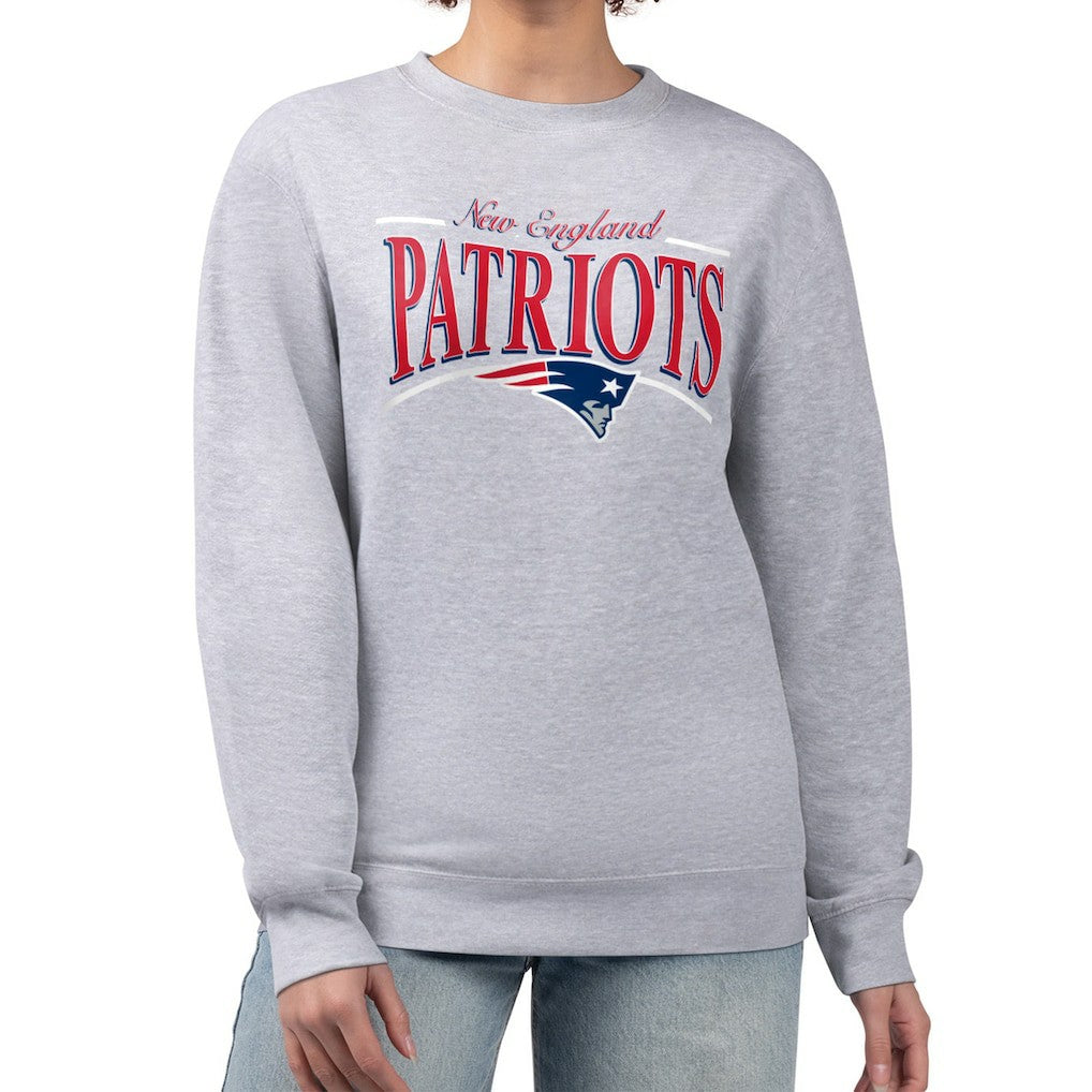 Starter Women's Arch Stripe Fleece Pullover Sweatshirt - New England Patriots