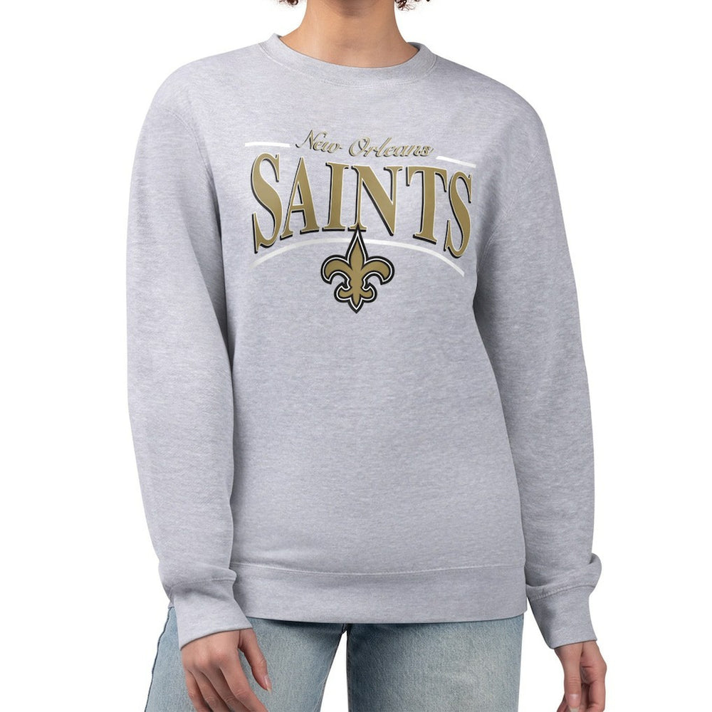 Starter Women's Arch Stripe Fleece Pullover Sweatshirt - New Orleans Saints