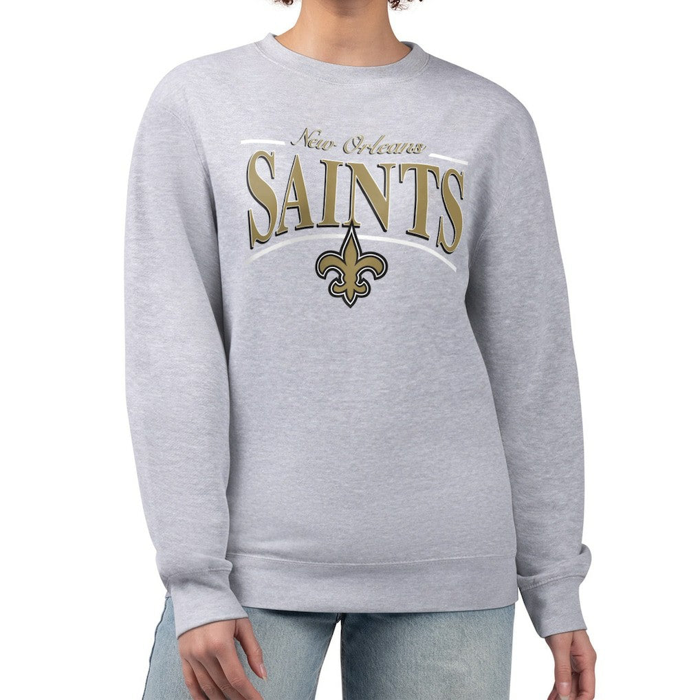 Starter Women's Arch Stripe Fleece Pullover Sweatshirt - New Orleans Saints
