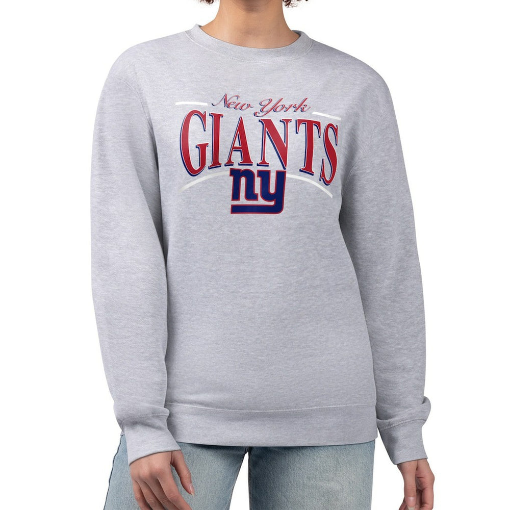 Starter Women's Arch Stripe Fleece Pullover Sweatshirt - New York Giants