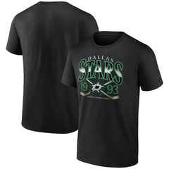 NHL Black Dallas Stars Retro Cross Sticks T-Shirt