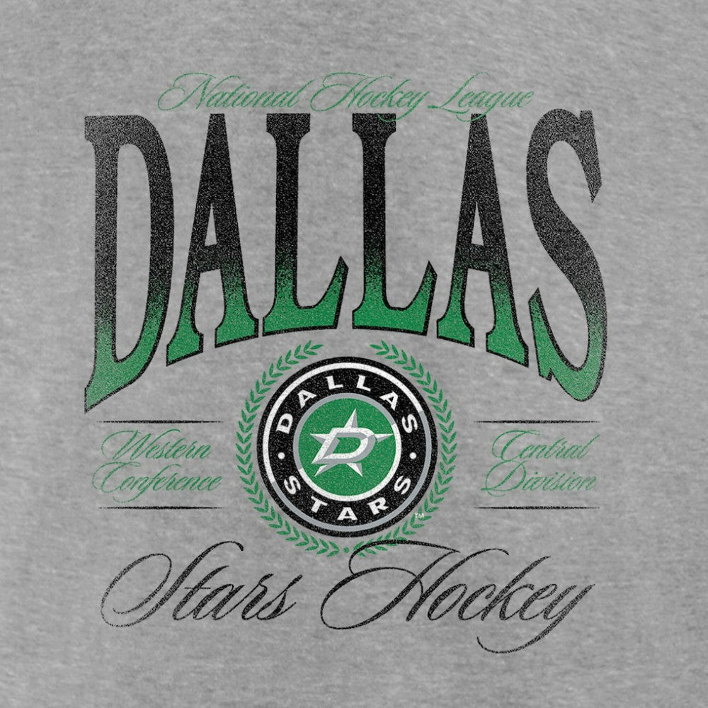 NHL Gray Dallas Stars Women's Retro Script V-Neck T-Shirt