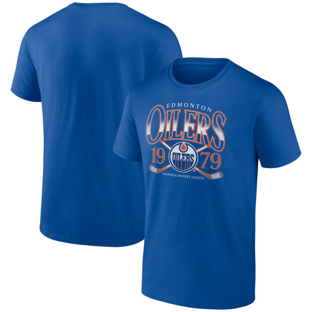 NHL Royal Edmonton Oilers Retro Cross Sticks T-Shirt