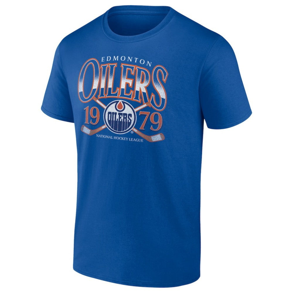 NHL Royal Edmonton Oilers Retro Cross Sticks T-Shirt