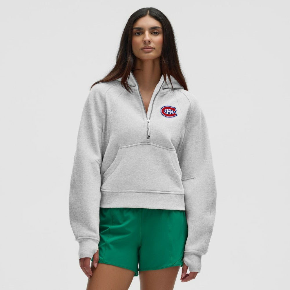 NHL Heathered Core Ultra Light Grey|Heathered Core Ultra Light Grey Montreal Canadiens lululemon Women's Scuba Oversized Half-Zip Hoodie